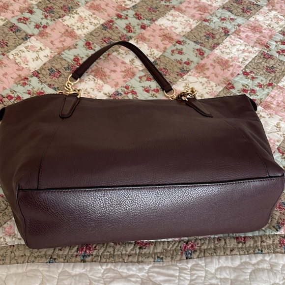 Coach vintage chocolate leather Ava chain tote Like new w/tag - Picture 3 of 7